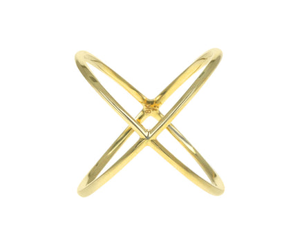 Yellow Gold 'X' Ring