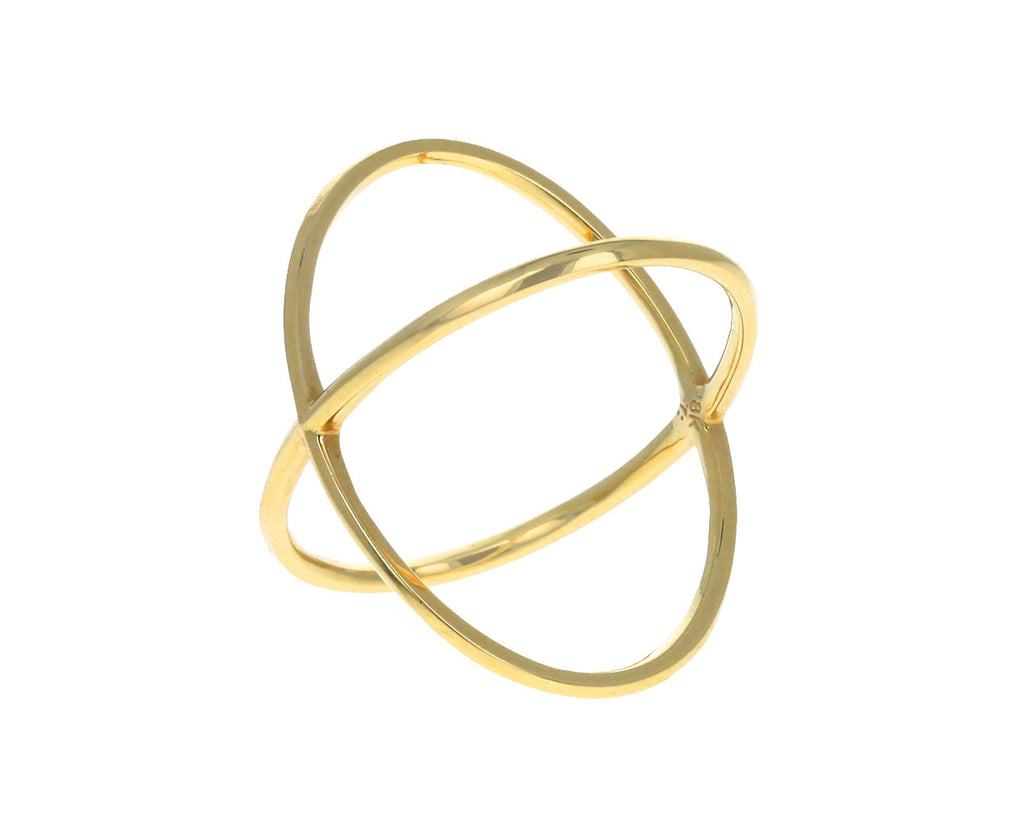 Yellow Gold 'X' Ring