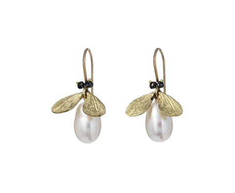 Black Diamond and Pearl Jeweled Bug Earrings - TWISTonline 