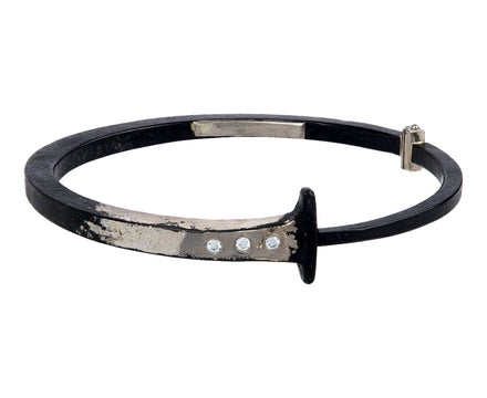 Pat Flynn Triple Diamond Splash White Gold Dust Iron Nail Bracelet