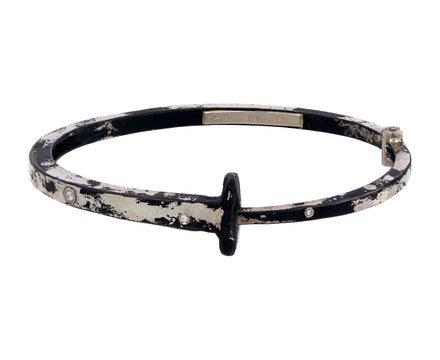 Pat Flynn 9 Diamond White Gold Dust Iron Nail Bracelet