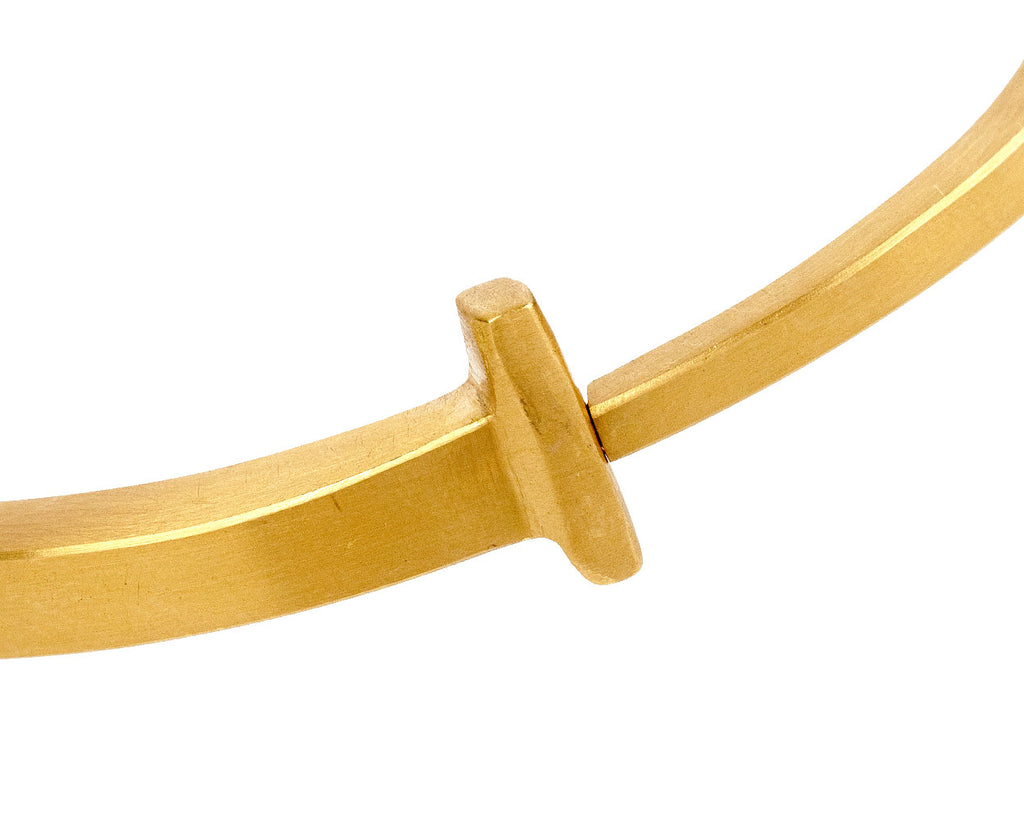 Pat Flynn Yellow Gold Nail Bracelet Clasp Close Up