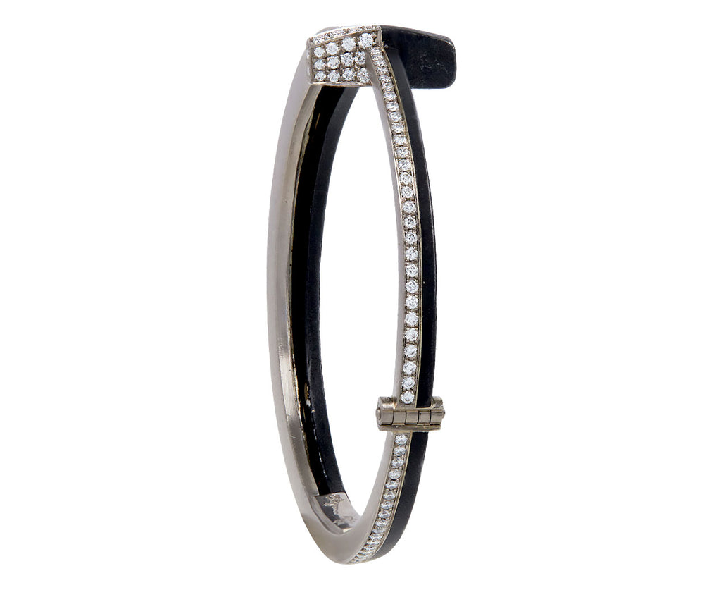 Pat Flynn White Gold Diamond Alchemy Nail Bracelet On Edge