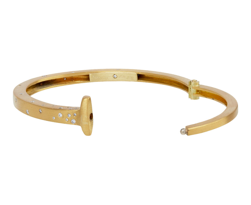 Pat Flynn Yellow Gold Diamond Sprinkle Bracelet Open Clasp