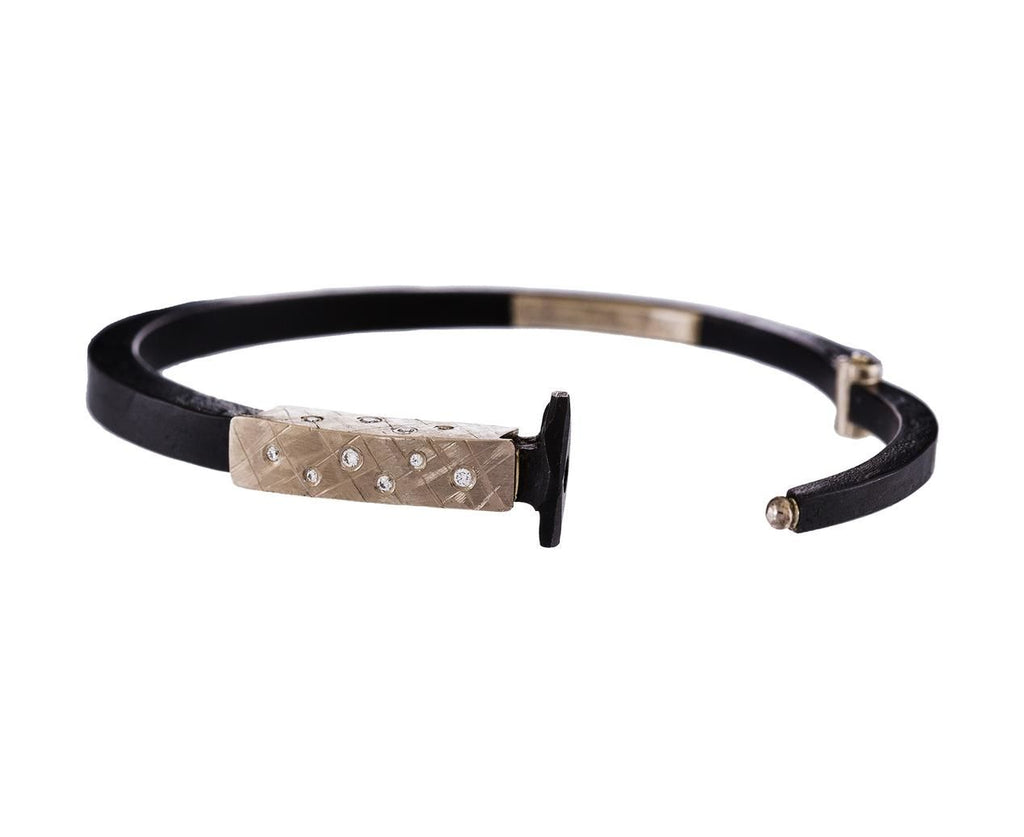 White Palladium Diamond Collar Iron Nail Bracelet - TWISTonline 