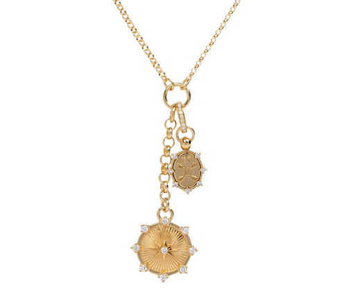 Foundrae Small Mixed Belcher True Love and Spark Medallion Necklace