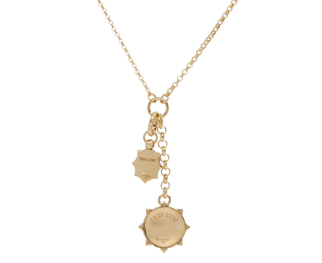 Foundrae Small Mixed Belcher True Love and Spark Medallion Necklace Back
