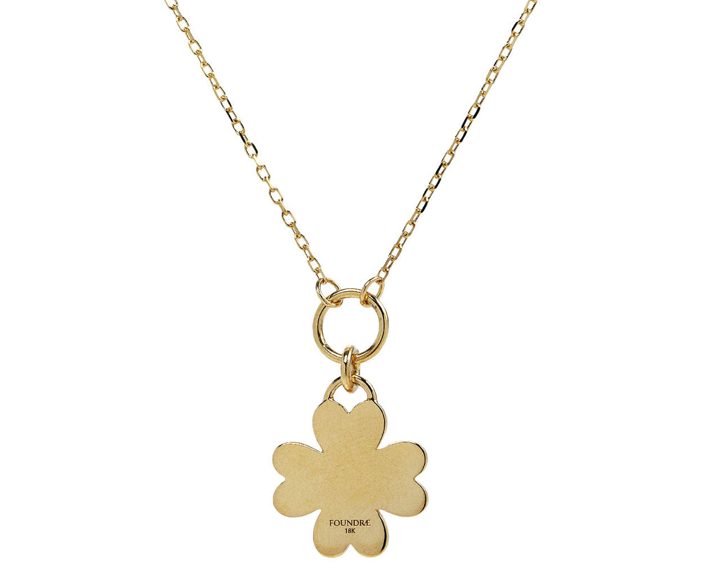 Foundrae Mini Four Heart Clover Medallion Necklace Back View