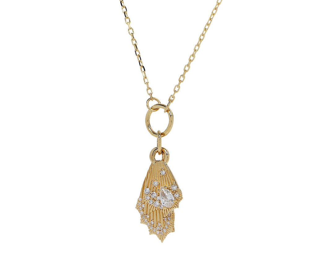 Foundrae Miniature Diamond Encrusted Butterfly Wings Necklace Side View