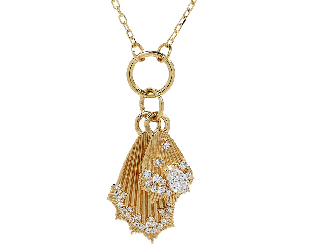 Foundrae Miniature Diamond Encrusted Butterfly Wings Necklace Close Up
