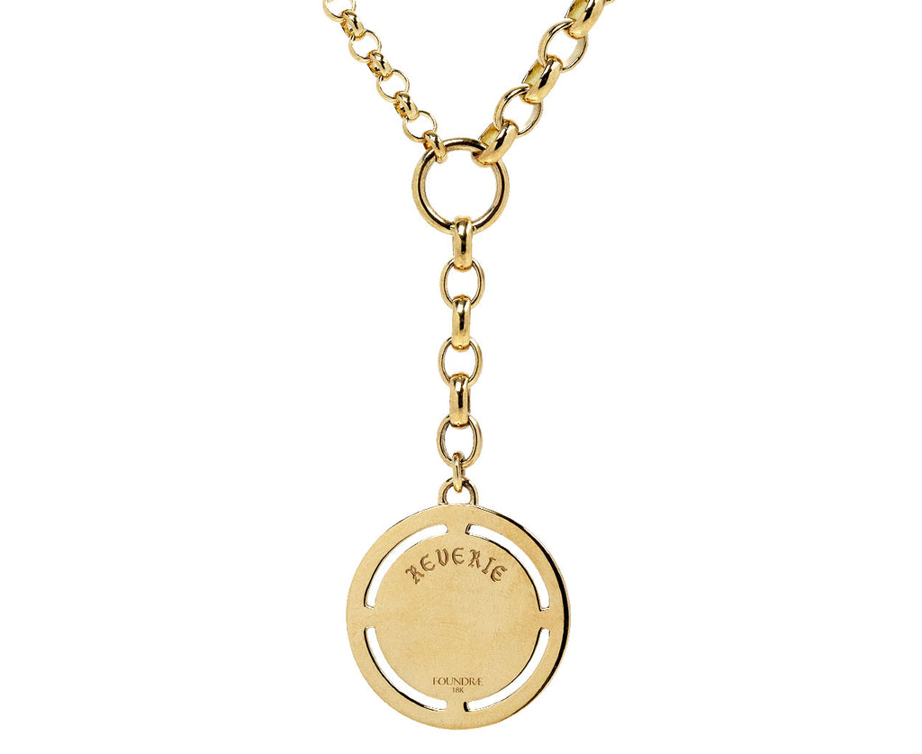 Foundrae Large Reverie Specialty Medallion Heavy Mixed Belcher Chain Necklace Back View