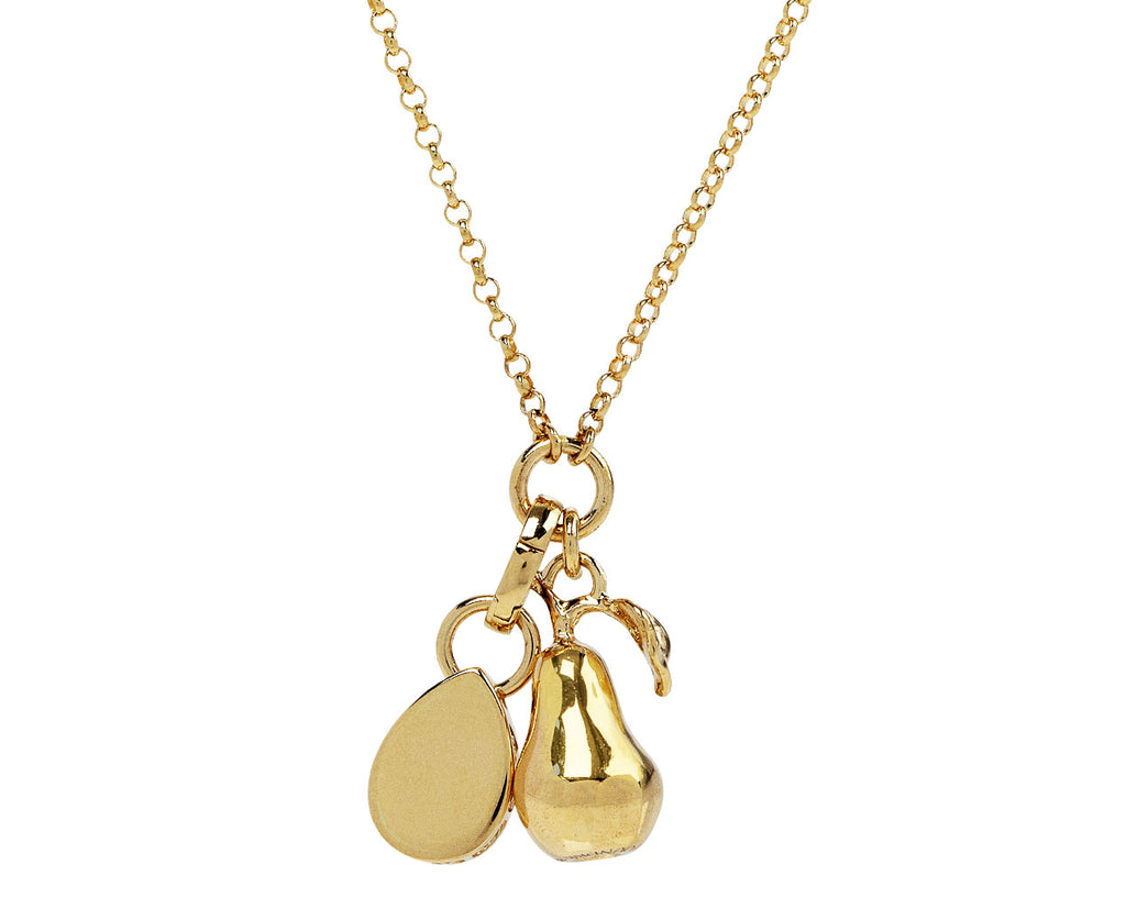 Foundrae Pear and Pave Pear Stationary Pendant Necklace Bac View
