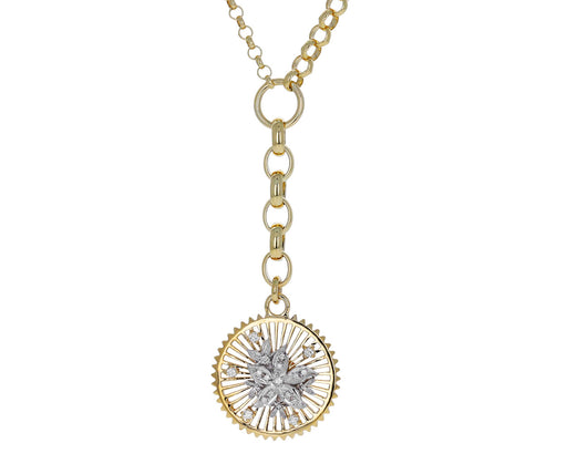 Mixed Belcher Chain and Medium Mille Fleur Medallion Necklace