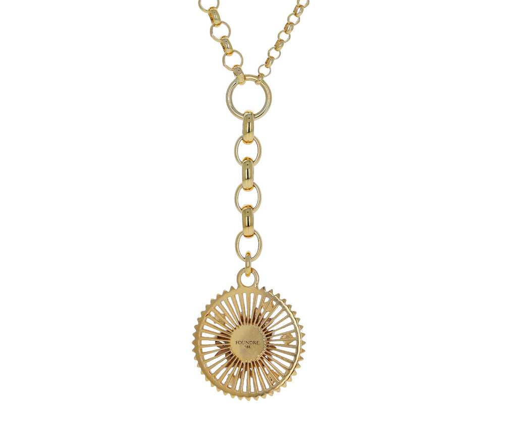 Mixed Belcher Chain and Medium Mille Fleur Medallion Necklace