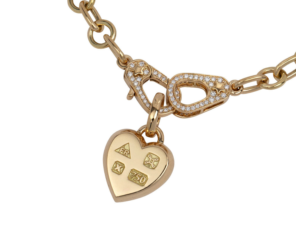 Foundrae Small Mixed Clip Diamond Sister Hook Heart Ingot Bracelet Close Up