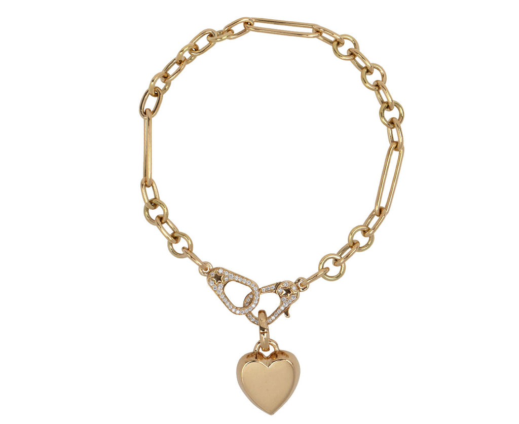 Foundrae Small Mixed Clip Diamond Sister Hook Heart Ingot Bracelet Other Side of Charm