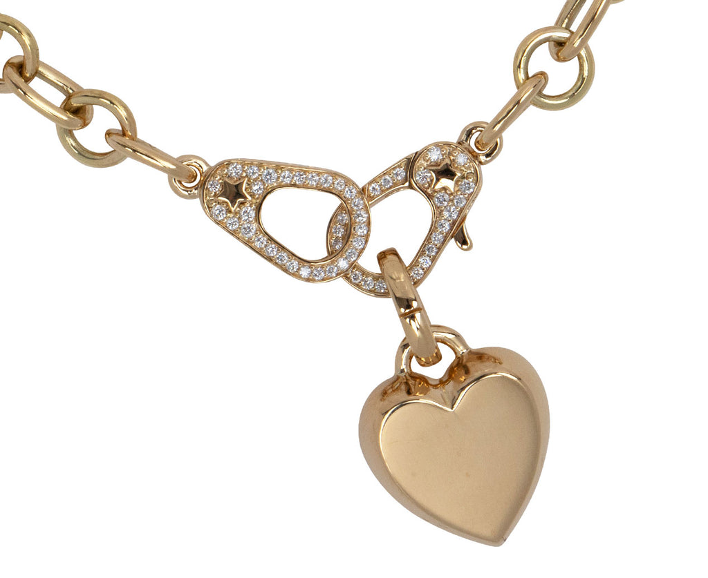 Foundrae Small Mixed Clip Diamond Sister Hook Heart Ingot Bracelet Close Up Back