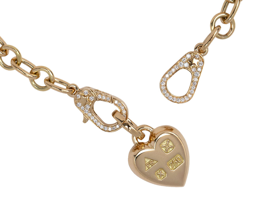 Foundrae Small Mixed Clip Diamond Sister Hook Heart Ingot Bracelet Back Clasp Open