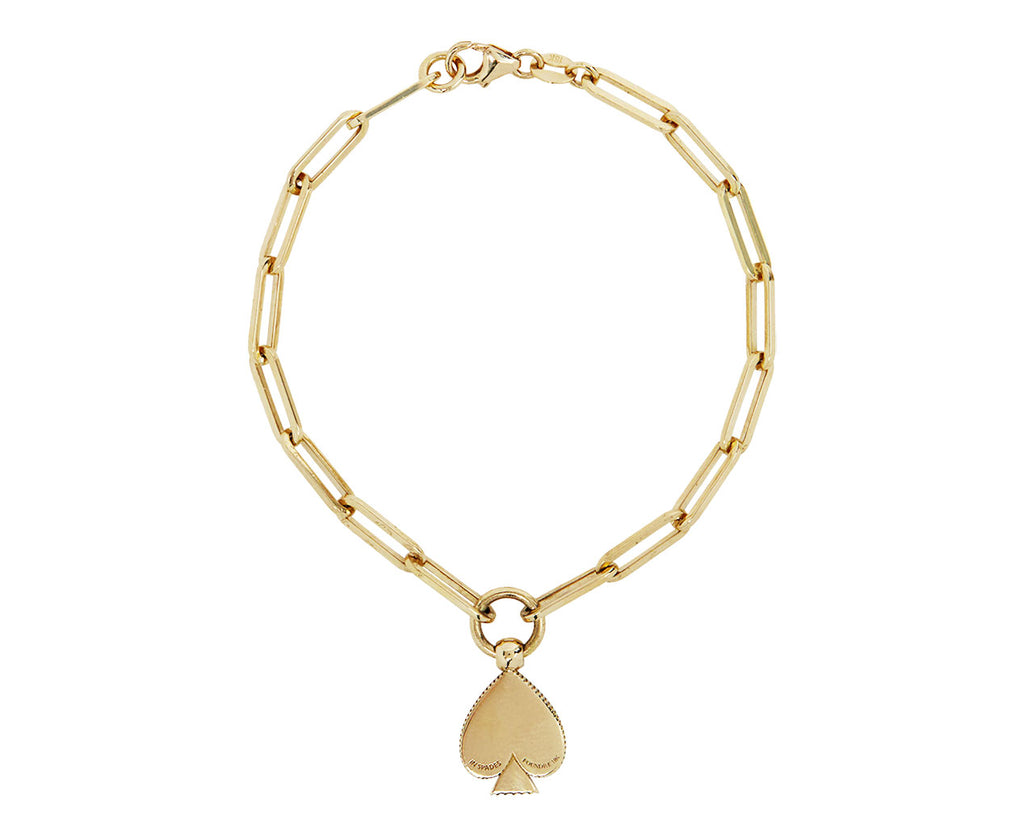 Mini Spade Crest Charm Classic Fob Clip Chain Bracelet