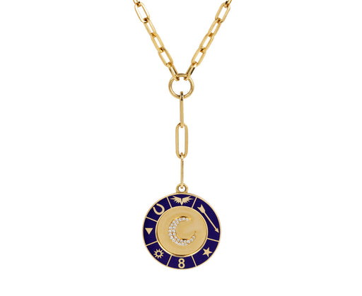 Foundrae Large Crescent Refined Clip and Classic Fob Chain Necklace