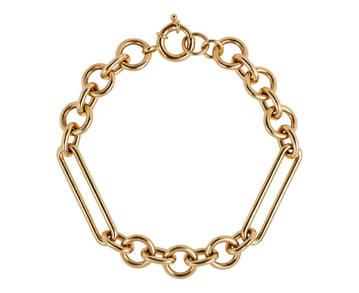 Foundrae Jewelry Midsize Mixed Clip Chain 18K Yellow Gold Bracelet