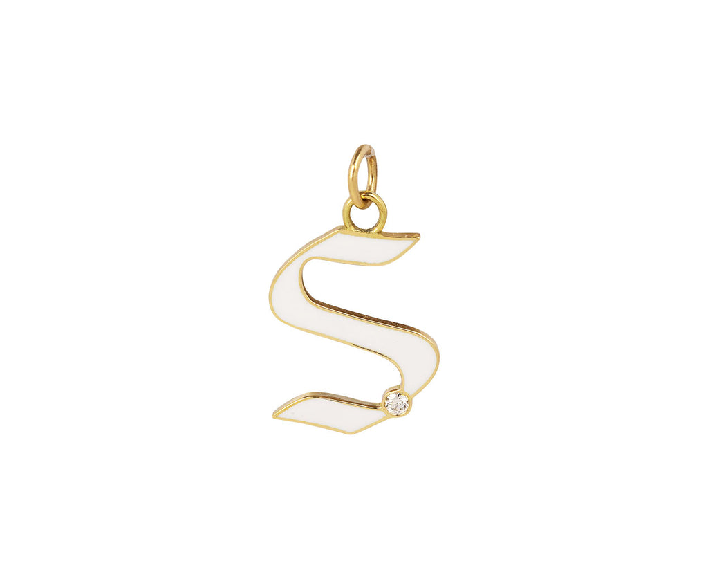 Diamond Point 'S' Initial Charm Pendant ONLY