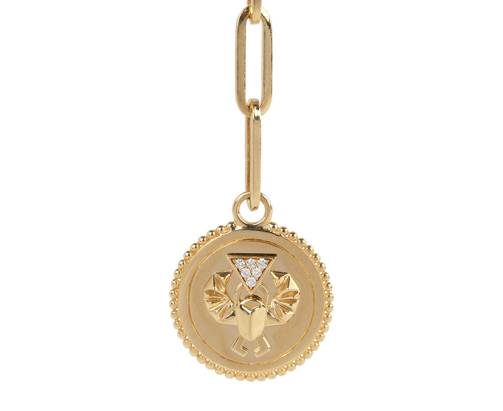 Foundrae Refined Clip and Medium Protection Medallion Necklace Close Up
