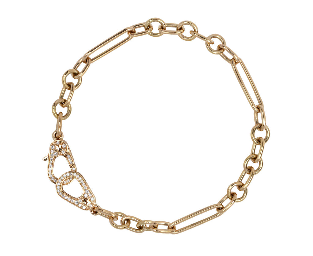 Foundrae Small Mixed Clip Chain Diamond Sister Hook Bracelet