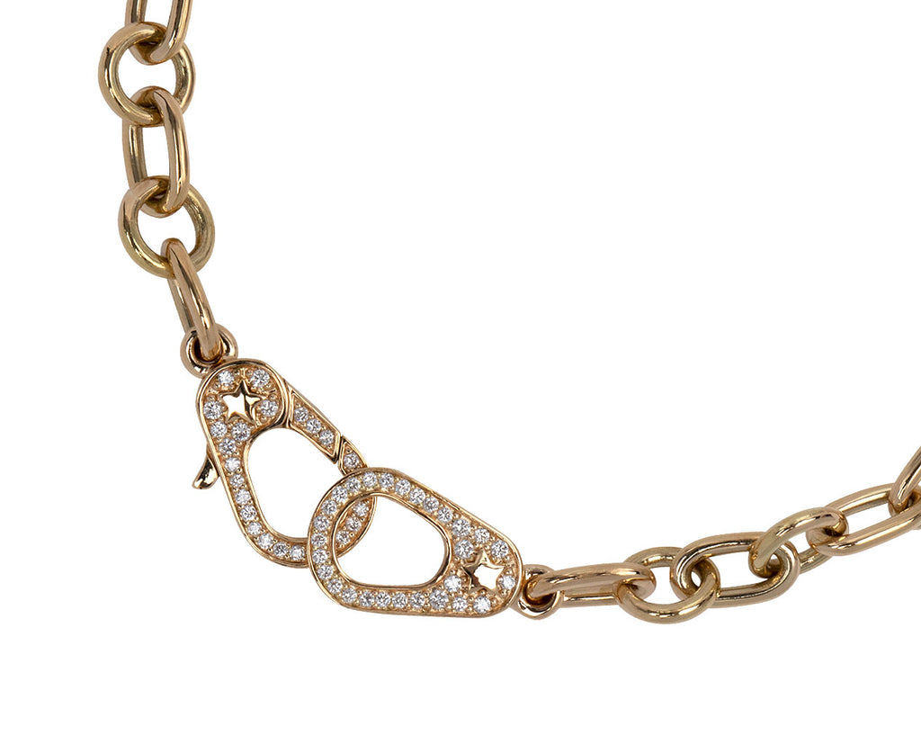 Foundrae Small Mixed Clip Chain Diamond Sister Hook Bracelet Close Up