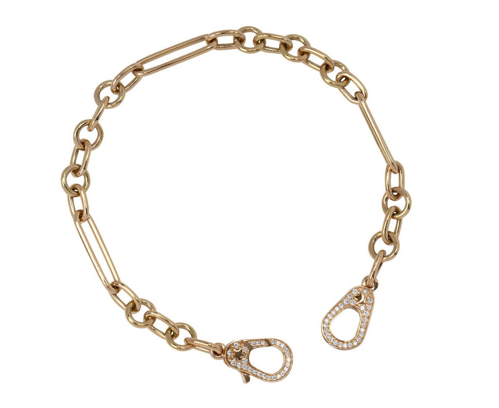 Foundrae Small Mixed Clip Chain Diamond Sister Hook Bracelet
