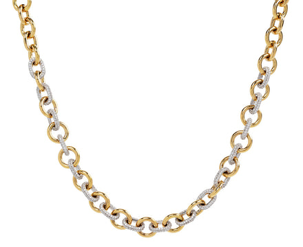 Foundrae Jewelry Midsized Mixed Link Diamond Chain Necklace