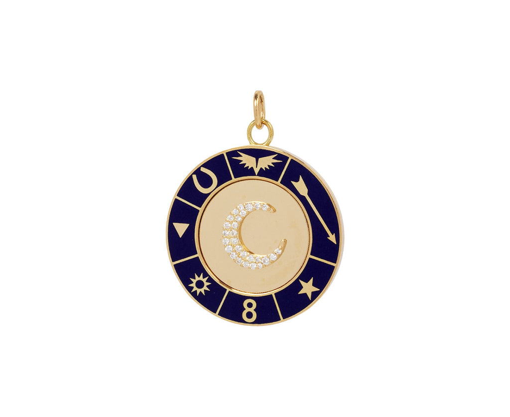 Large Crescent Enamel Charm Pendant ONLY