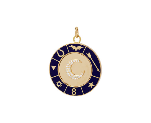 Large Crescent Enamel Charm Pendant ONLY