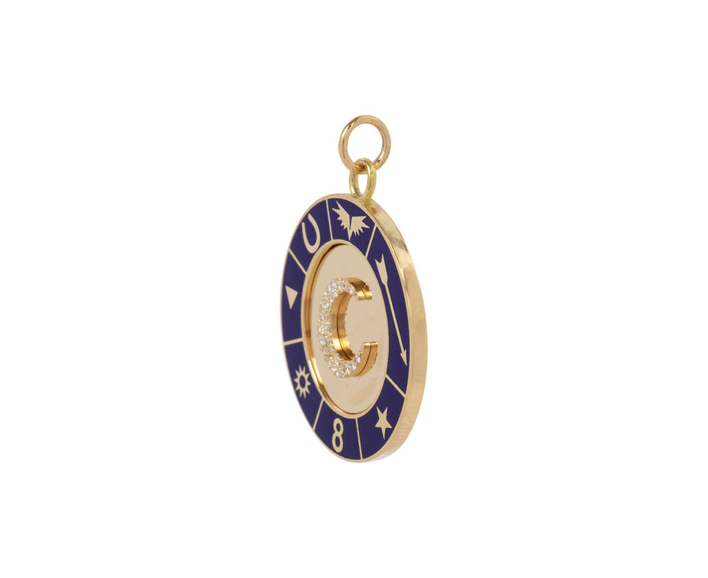 Large Crescent Enamel Charm Pendant ONLY
