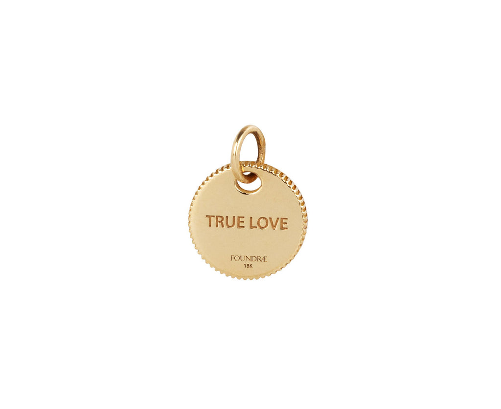 Foundrae Jewelry True Love Mini Coin 18K Yellow Gold Charm Pendant Back