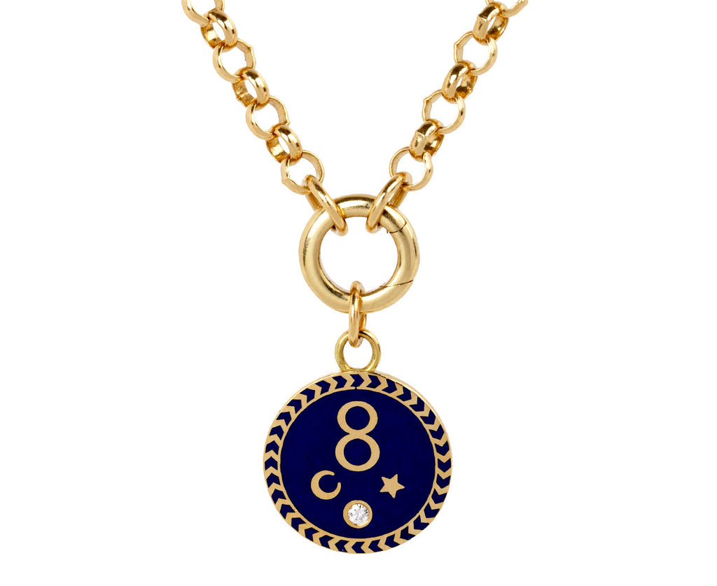 Foundrae Baby Blue Enamel Karma Pendant ONLY On Chain\