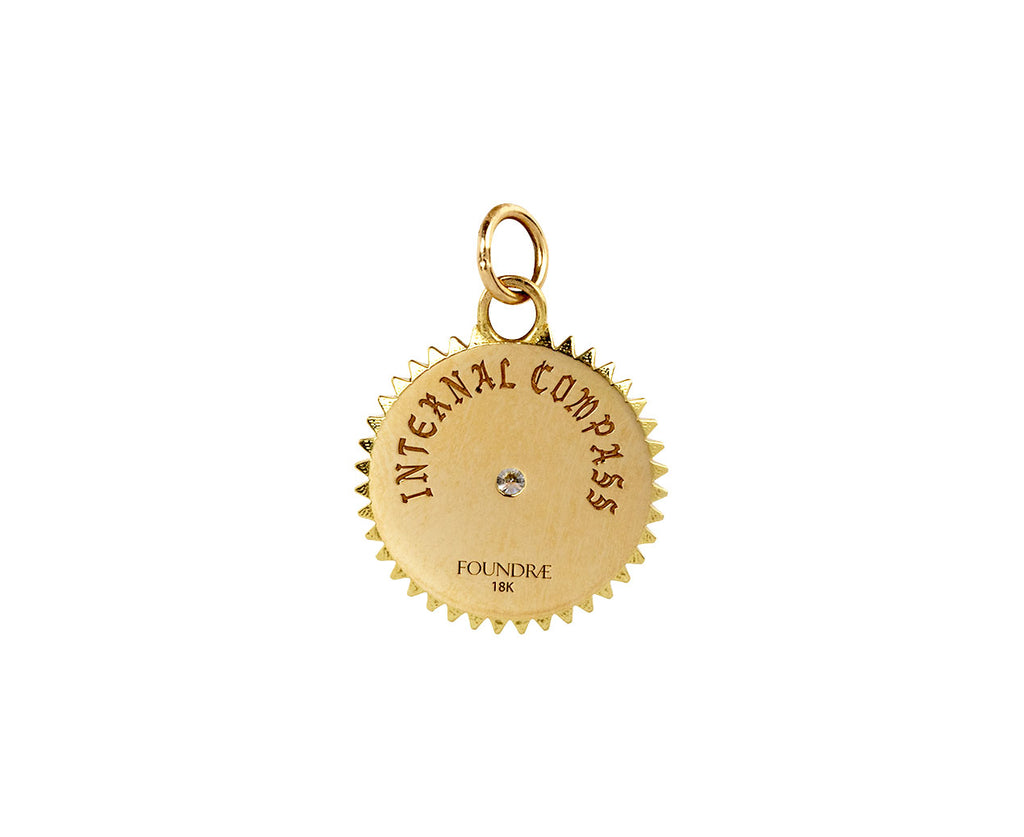 Foundrae Petite Cream Enamel Internal Compass Medallion Pendant ONLY back