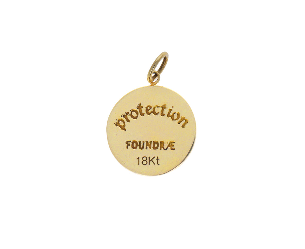 Foundrae Baby Green Enamel Protection Medallion Back