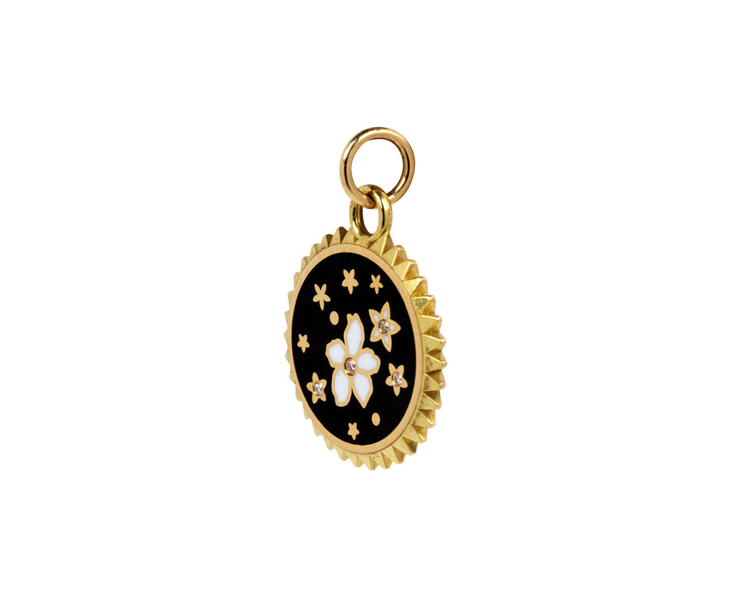 Foundrae Jewelry Petite Enamel Resilience Medallion Pendant Side View
