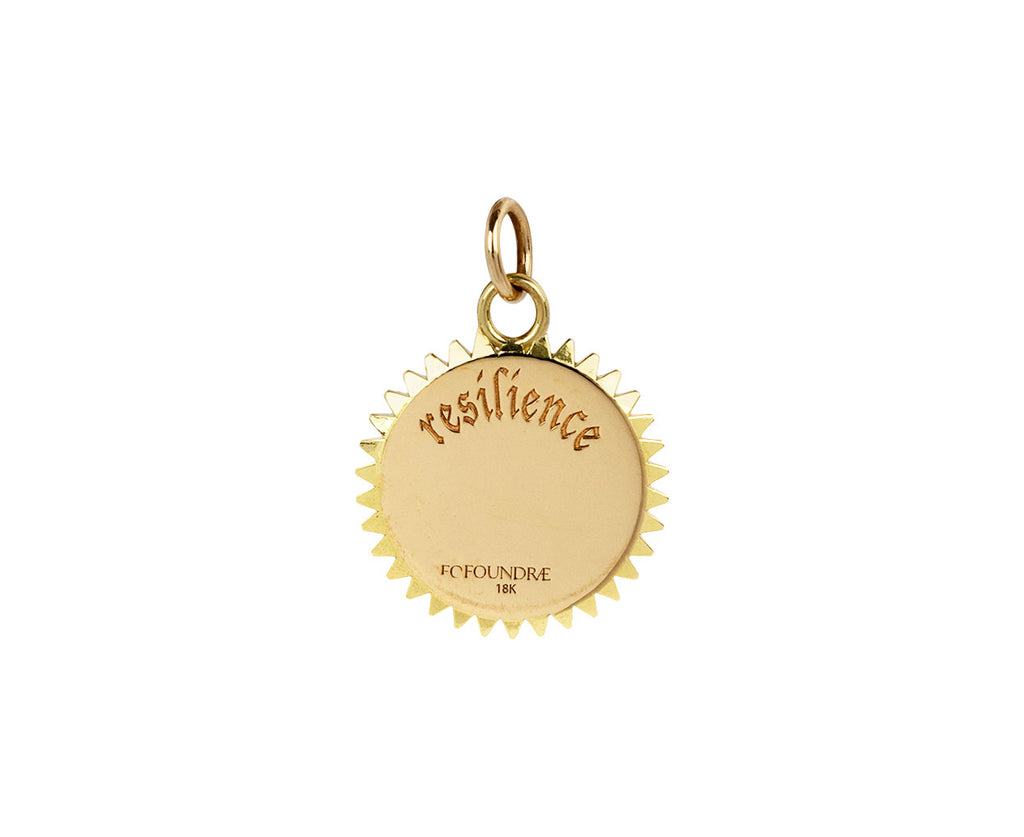 Foundrae Jewelry Petite Enamel Resilience Medallion Pendant back