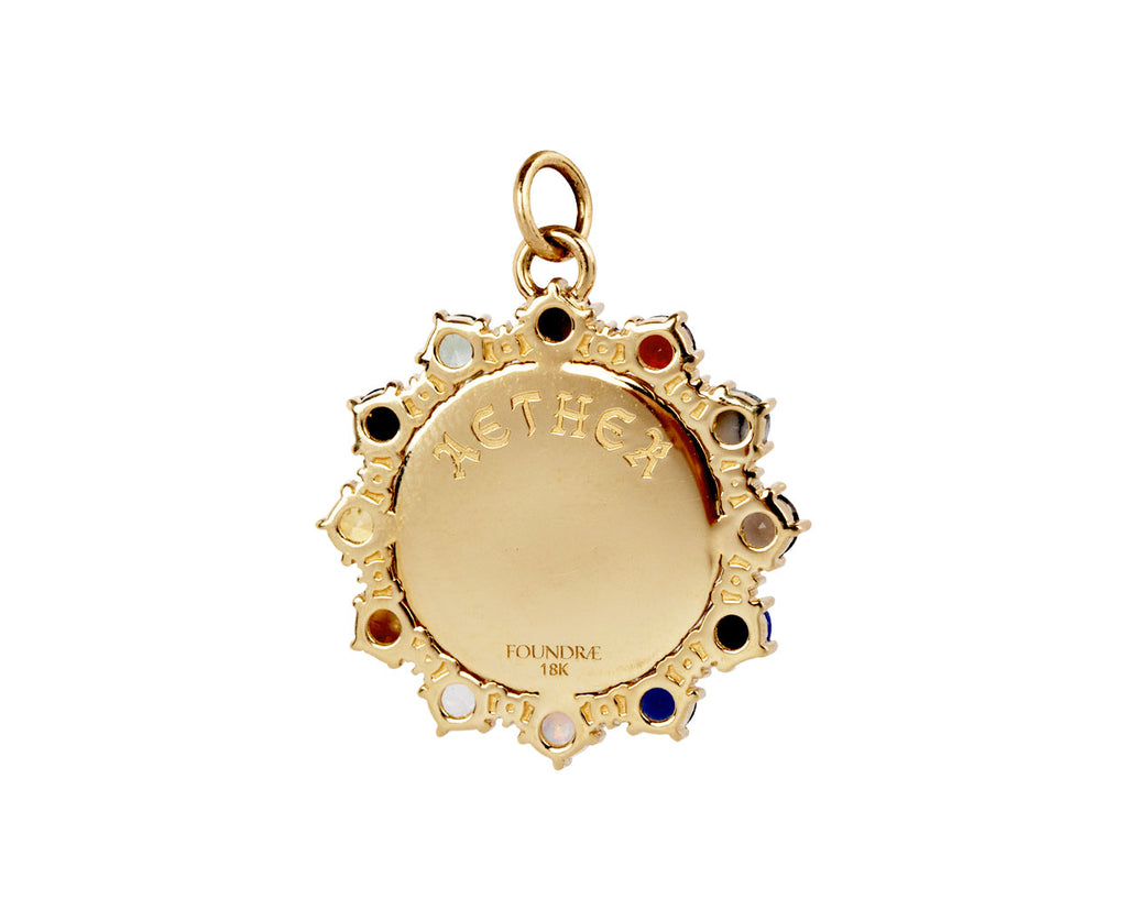 Foundrae Large Mixed Gem Aether Medallion Pendant ONLY back