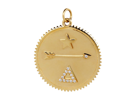 Foundrae Jewelry Large Dream 18K Yellow Gold Round Medallion Pendant