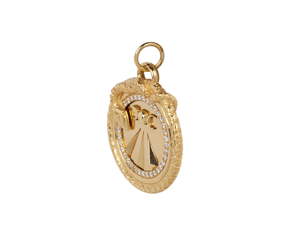 Foundrae Jewelry Large Mind, Body, Soul Medallion Pendant ONLY Side View