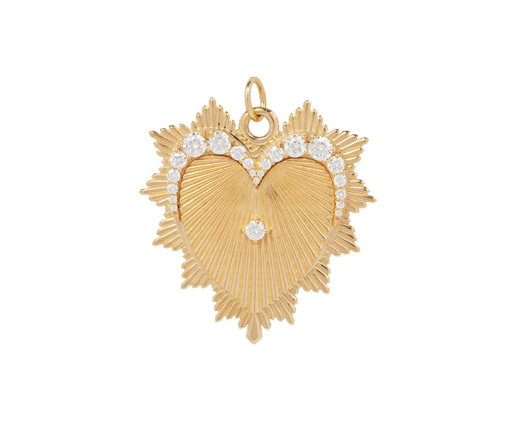 Oversized True Love Radiating Diamond Heart Charm Pendant ONLY