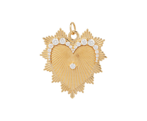 Oversized True Love Radiating Diamond Heart Charm Pendant ONLY