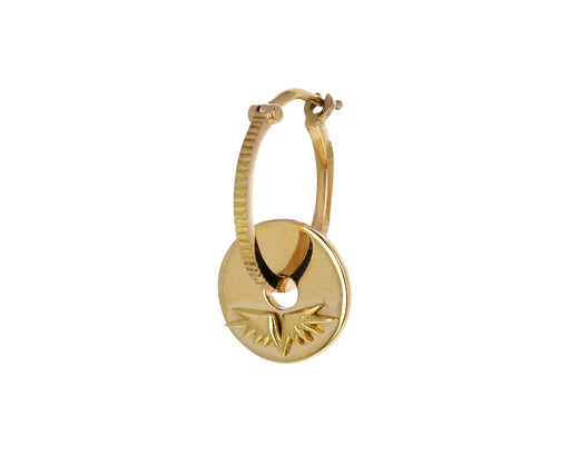 Single Gold Wings Symbol Disk Charm ONLY
