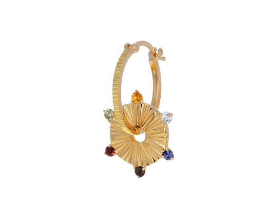 Small Multi Gem Element Disk Charm ONLY