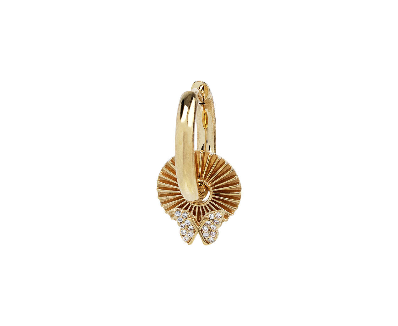 Foundrae Small Chubby Hoop and Butterfly Reverie Disk SINGLE