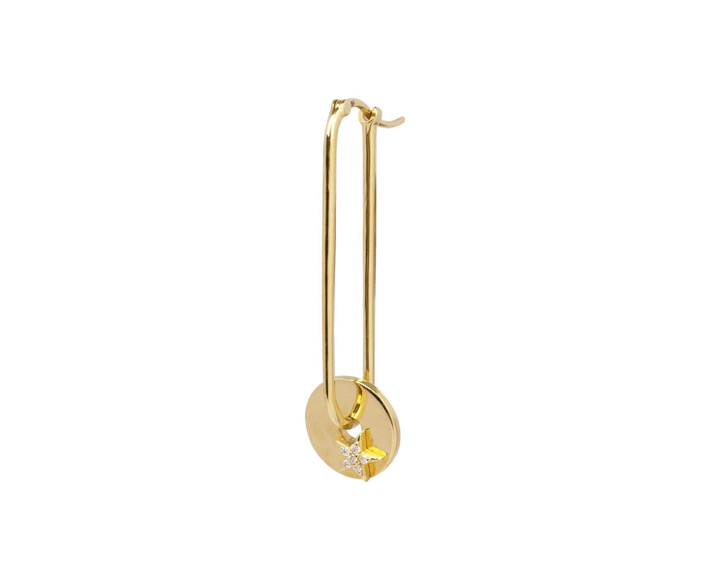 Medium Fob Link Base SINGLE Earring with Disc