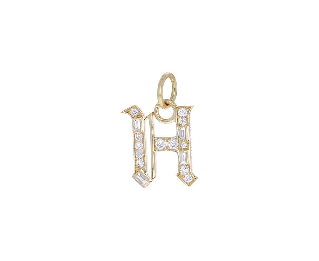 Foundrae Diamond Element Initial 'H' Pendant